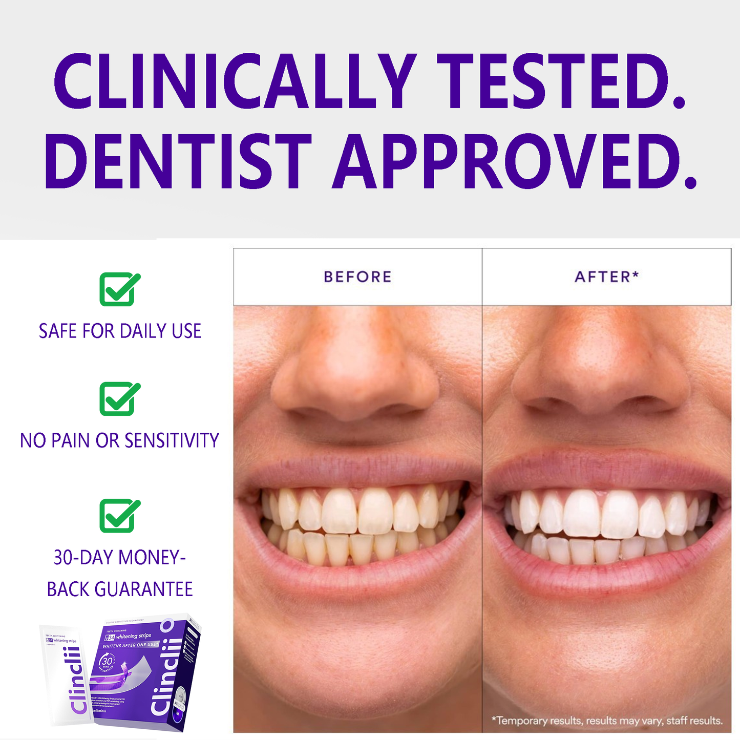 Clinclii™  Whitening Strips – Professional Teeth Whitening at Home